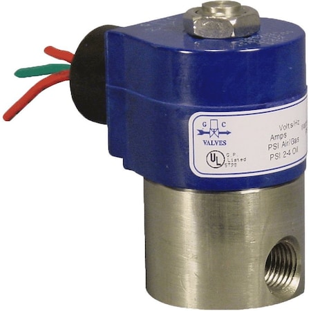1/8, NPT, 2-Way Normally Closed, 303 SS, Solenoid Valve, EPDM/Copper, 110V AC/50HZ And 120/60HZ